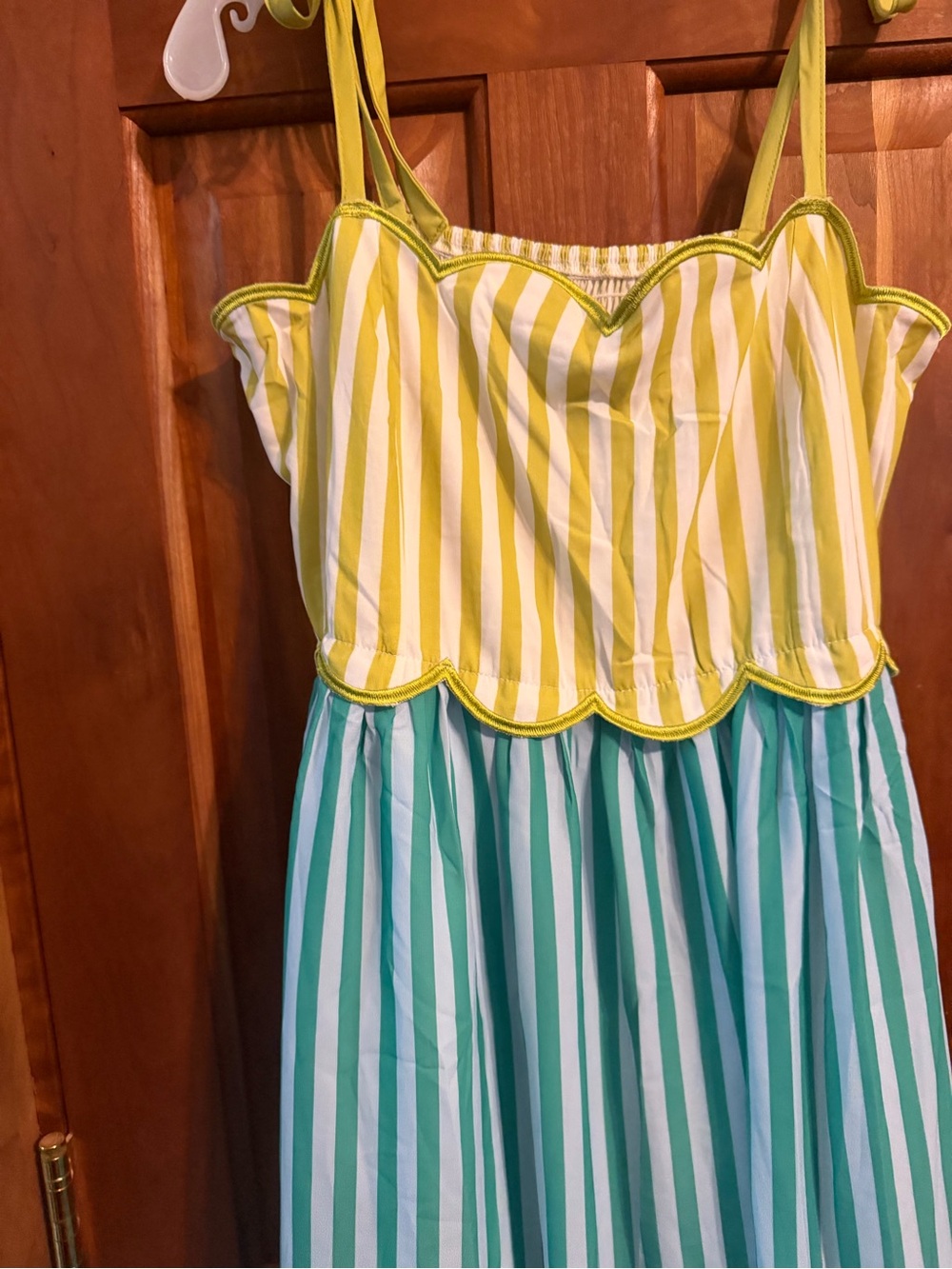 Striped Yellow and Teal Women’s Striped Sundress